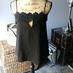 Endless Rose Black Camisole Tank with Key Hole